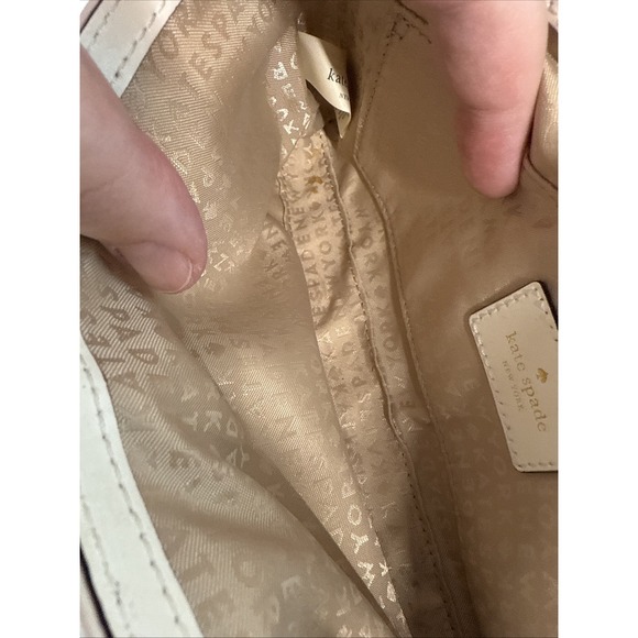 KATE SPADE Montford Park Straw Keira Bow Clutch Purse Cream Natural Leather Bag - Picture 9 of 11